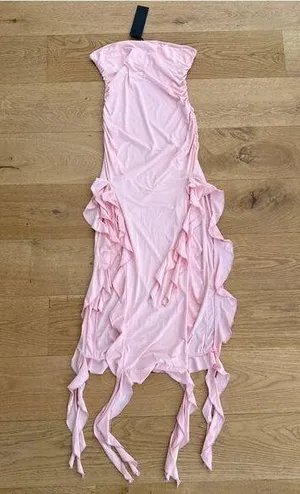 Lioness - Rendezvous Strapless Midi Dress in Blush Pink thumbnail 1
