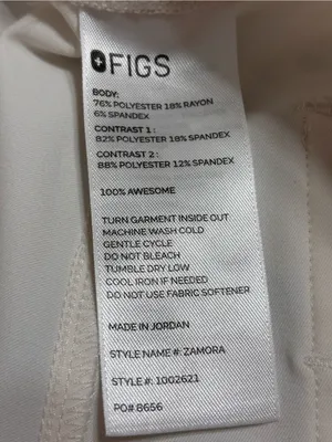 FIGS Zamora Ivory joggers elastic waist drawstring women’s size SMALL thumbnail 8