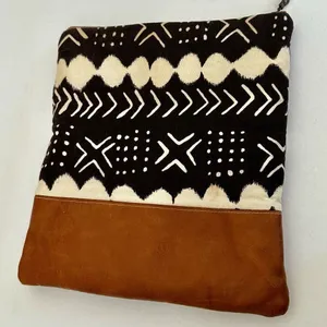Maddie Kay faux leather and cloth fold over clutch thumbnail 9
