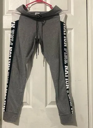Pink Victoria’s Secret Jogger Sweatpants Women’s Size Medium Gray/Black White thumbnail 1