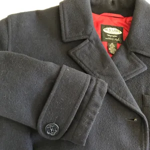 Double Breasted Classic Navy Blue Wool Peacoat, sz. XS thumbnail 7