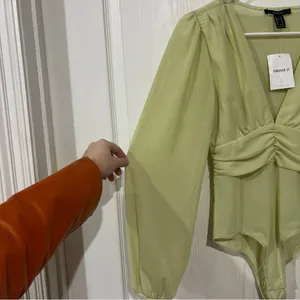 FINAL PRICE NWT Forever 21 Light Green Sheer Bodysuit thumbnail 5