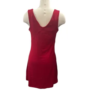 Red Sleeveless Dress V Neck Women’s Medium Stretch Fit NEW thumbnail 4