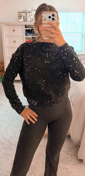 Pilcro Anthropologie black crew neck  thumbnail 1