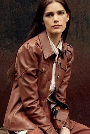 Anthropologie Faux Leather Corset Puff-Sleeve Jacket thumbnail 1