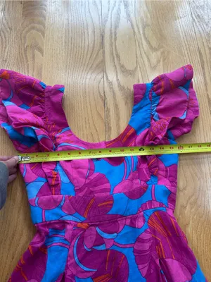 Tuckernuck X Cameran‎ Eubanks Wild Azalea Edisto Dress Pink Blue Linen Small S thumbnail 10