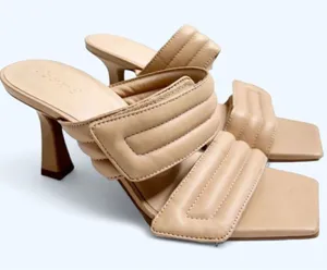 Abound Sandals Size 4 Qarly Heeled Tan Square Toe Slip‎ On Heels thumbnail 1