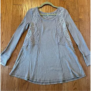 Anthropologie Eloise waffled knit swing lace dress tunic small thumbnail 8