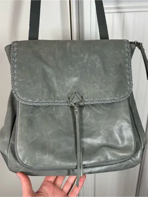 The Sak Ventura Convertible Leather‎ Backpack in distressed gray thumbnail 2