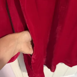 Uncle Frank Velvet Shift Dress Bright Red Holiday Party Pockets Knee Length LG thumbnail 5