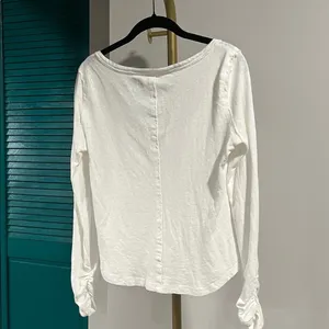 Anthropologie Pilcro White Long Sleeve Henley top thumbnail 5
