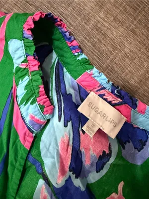 SUGARLIPS Raylee Floral Rock A By Trapeze Dress in Kelly Blue Multi thumbnail 6