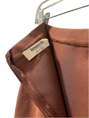House of CB Tan Thick Knit High Rise Pintuck Flare Dress Pants Size Medium thumbnail 7