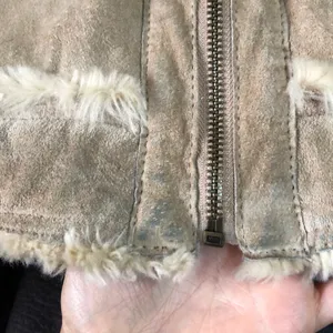 WILSONS LEATHER Tan Suede and Faux Fur Coat Size M thumbnail 12