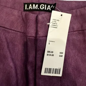 I.AM.GIA Saros Straight Leg Purple Faux Leather Pants NWT S thumbnail 6