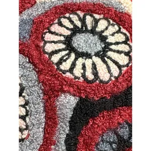 Judith March Strapless Dress Small Red Elephant Embroidery Boho Smocked Back‎ thumbnail 10