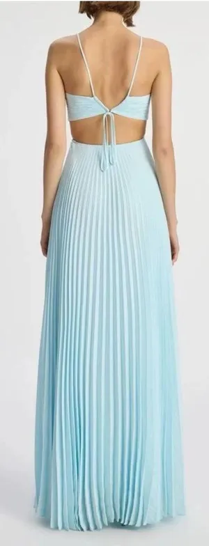ALC Frank Moira Satin Pleated Maxi Dress 2 thumbnail 2
