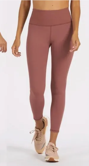 VUORI Rib Studio Marsala Pink High Rise 7/8 Leggings Womens Medium thumbnail 1