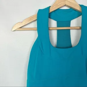 Lululemon Scoop Neck Luon Athletic Tank Top Surge Teal Blue‎ 8 thumbnail 5