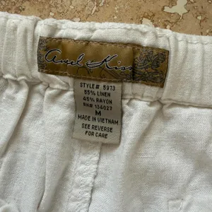 Y2K Angel Kiss Pants Low Rise Waisted Linen Blend White Women's Size Medium thumbnail 3