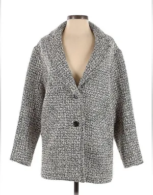 Abercrombie & Fitch Bouclé Wool Jacket Button Front Coat, Gray size S thumbnail 3