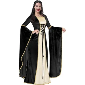 Spooktacular Renaissance Costume Women Velvet Medieval Dress Halloween LARGE thumbnail 4