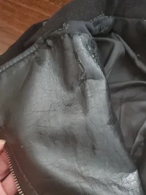 Divided Black Asymmetrical Zip Pea Coat Inside Of Coat Is Peeling Doesnt Show On thumbnail 4