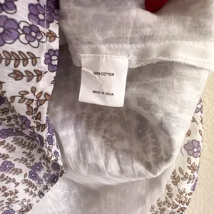 Daughters of India Binita Mini Dress Violet Floral Boho Cotton XS NWT thumbnail 10