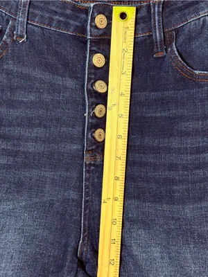 Judy Blue Dark Indigo Button Fly Straight Fit Jeans, 15/32 thumbnail 4