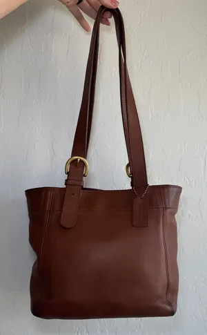 Vintage Coach Soho Buckle Bag 4157 British Tan Brown Leather Tote Shoulder Bag thumbnail 1