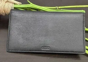 COACH Black Leather Bifold Checkbook Insert Wallet thumbnail 1