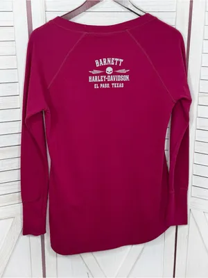 Harley Davidson‎ Barnett El Paso Tx French Terry Tee Shirt Long Sleeve Red Small thumbnail 9