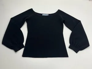 Hill House Women’s The Maude Sweater Black Small Knit‎ Fabric Long Cuffed Sleeve thumbnail 1
