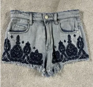 Blank NYC Cutoff Wedge Shorts Women's Sz 24‎ High Rise Distressed Denim Stretch thumbnail 1