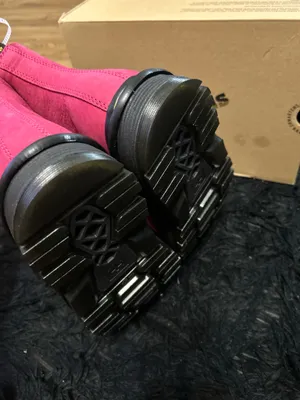 DR MARTENS Zebzag Rigger fuchsia leather boots shoes women’s 8 new thumbnail 5
