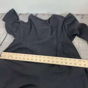 Gilli Black Jumpsuit adjustable straps back ties size Medium Cotton thumbnail 16