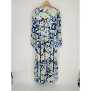 Sugar+Lips Seas The Moment Floral Maxi Dress Small Sky Blue Tiered Boho NWT‎ thumbnail 6
