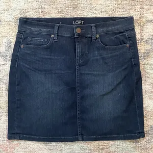 Classic Denim Dark Wash Skirt with Stretch thumbnail 1
