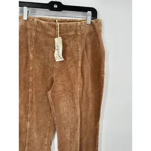 Mystree Brown Wide Leg Flare Corduroy Pants Women Size Large Pull On Boho Earthy thumbnail 2