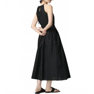Uniqlo 100% Cotton Halter Neck Dress Black NWT Large thumbnail 2