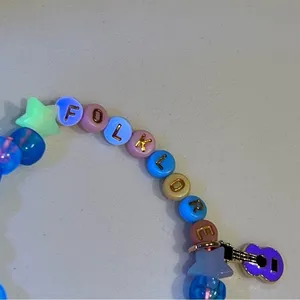 Kandi FOLKLORE glow in the dark stretch friendship bracelet, festival rave thumbnail 3