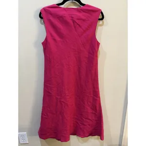Sara Campbell Hot Pink‎ Sheath Dress Vintage Size 12 Cap Sleeve Square Neck thumbnail 3
