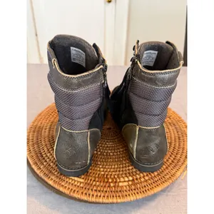 Columbia‎ Womens Lace Up Side Zip Combat Boots Black Grey Mixed Media Size 9.5 thumbnail 3