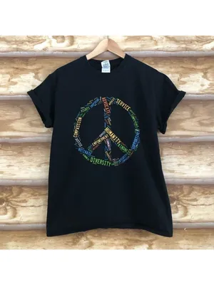 University of Wisconsin Social Work 2015 peace sign tee size medium thumbnail 2