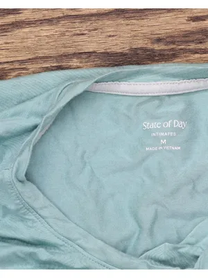 State Of Day Womens 2-Pc. Fluid Knit Pajamas Set 100189787MS Canton Blue Green M thumbnail 6
