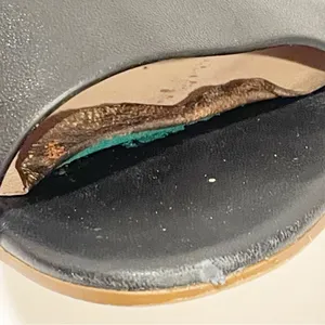 Kate Spade‎ Size 8 Warren Black Scalloped Open Toed Block Heel Slip On Mules thumbnail 6
