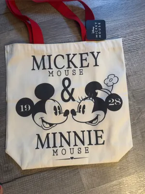 Disney Minnie & Mickey Canvas Tote with Red Handles thumbnail 2