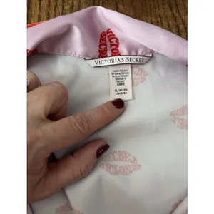 Victorias Secret AFTERHOURS LIPS Silky SATIN Pajama Set Size XL Pink thumbnail 4