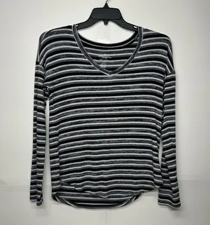 American Eagle Outfitters Soft & Sexy Plush V-Neck Striped Shirt Women's Medium￼ thumbnail 1