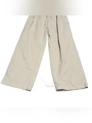 AE77 Premium Pleated Corduroy Pant American Eagle Cream High Waist Wide Leg NWT thumbnail 4